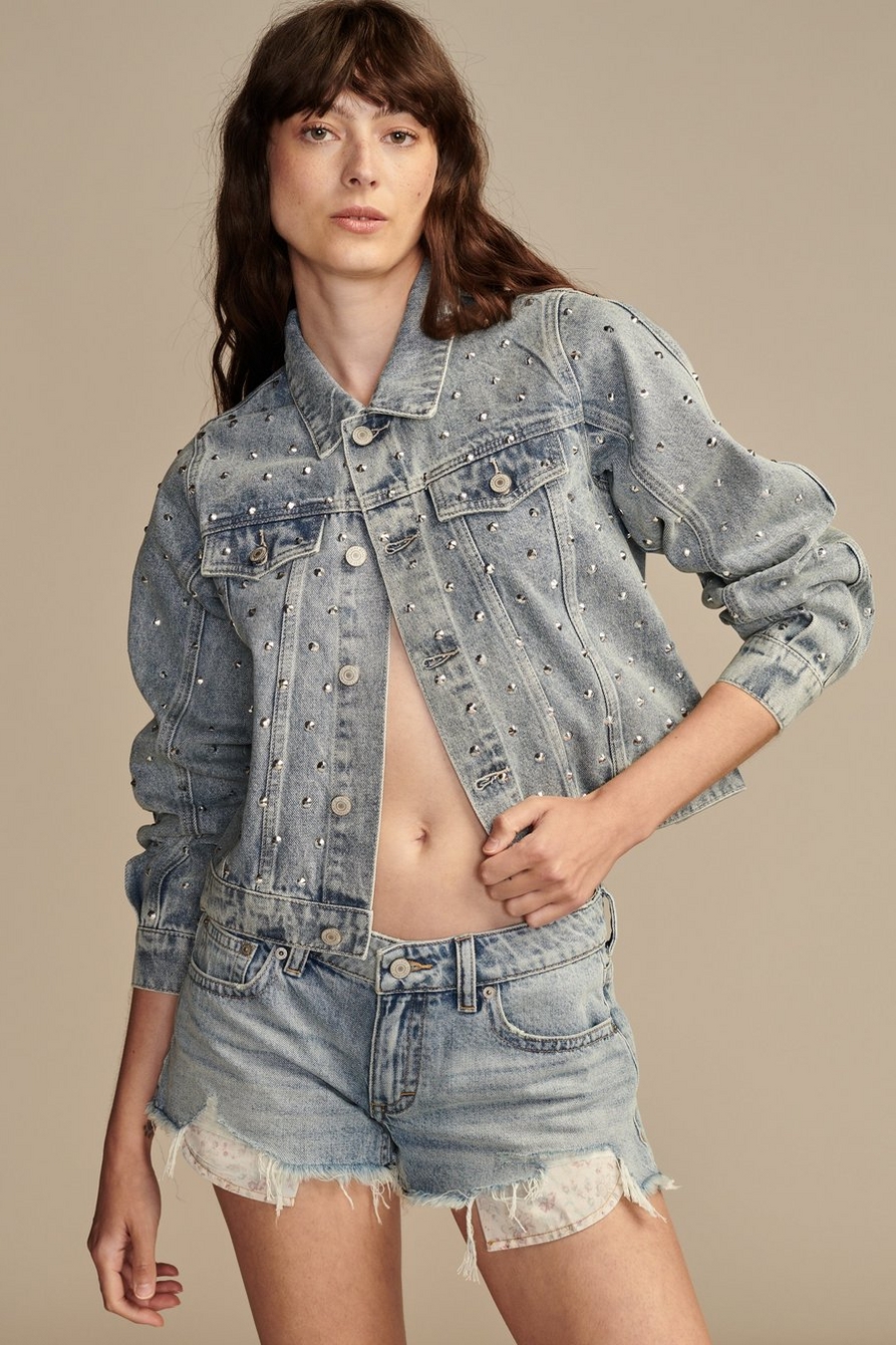 studded denim trucker jacket